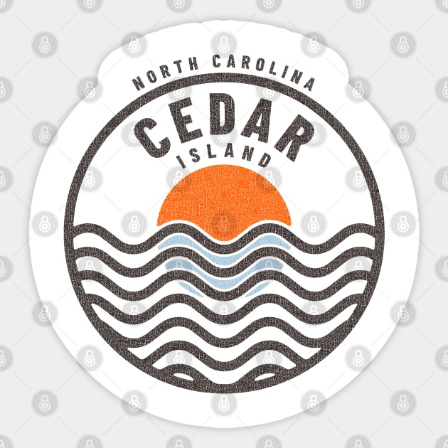 Cedar Island, NC Summertime Vacationing Sunrise Waves Sticker by Contentarama